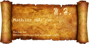 Mathisz Héra névjegykártya